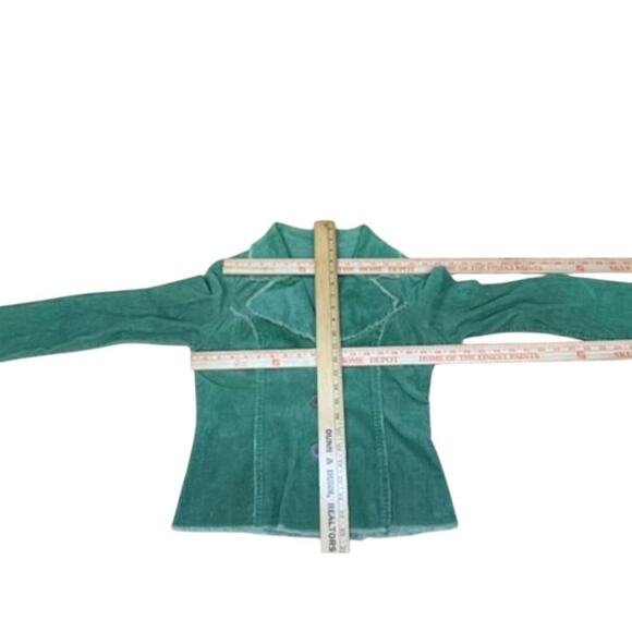 NO TAG Y2K Green Blazer SZ L Vintage Lg Buttons SZ-L (Runs Small) Washed & Ready - Picture 6 of 11